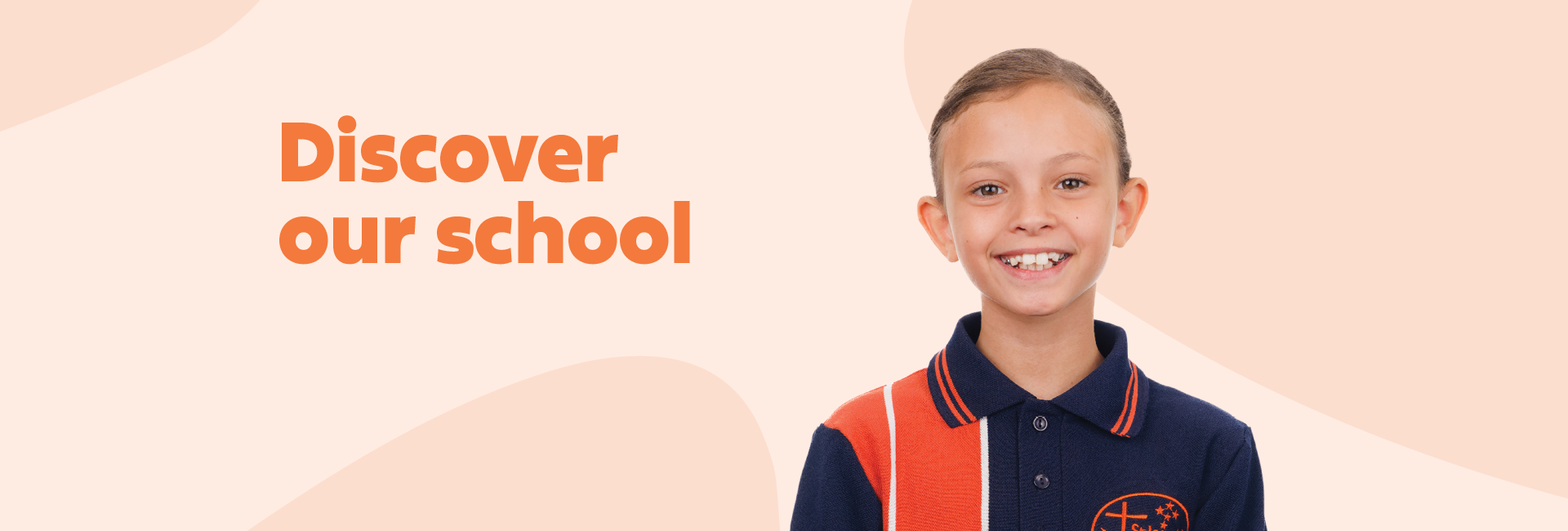 Student on colourful graphic background